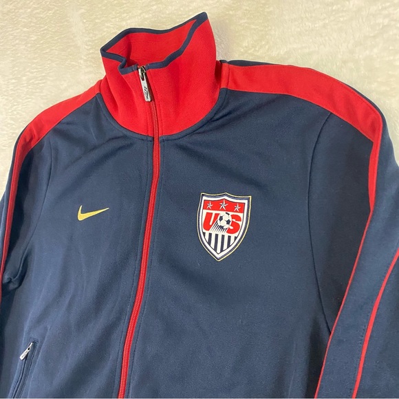 NIKE USA Soccer N98 2011 Full Zip Track Athletic Jacket Size M Blue Red Gold - Picture 2 of 10